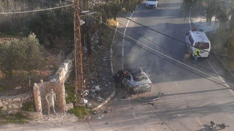 شهيدان بغارة صهيونية استهدفت سيارة على طريق برعشيت