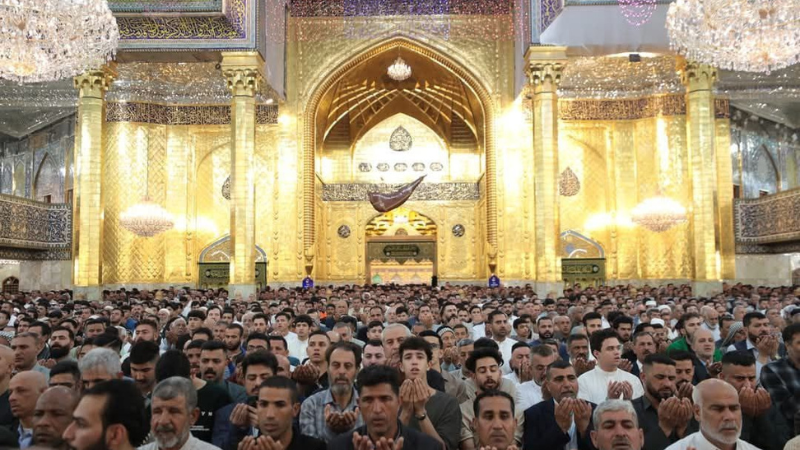 صور| صلاة عيد الفطر المبارك من مرقد الإمام الحسين وأخيه أبي الفضل العباس (عليهما السلام)