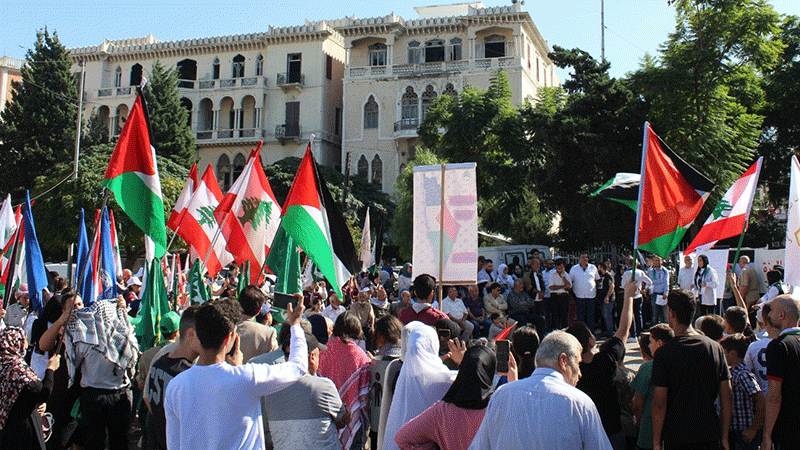 وقفة تضامنية مع غزة والشعب الفلسطيني في المنية