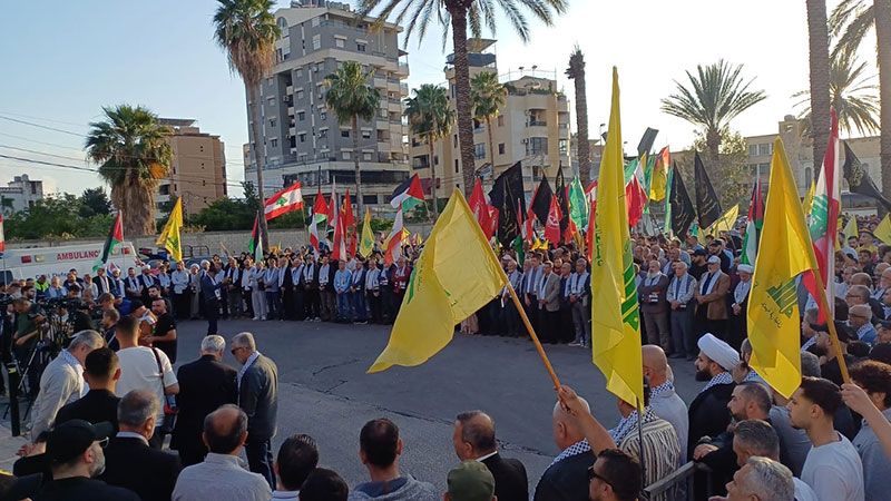 بالصور| حزب الله نظّم وقفة غضب حاشدة في صيدا نصرةً لغزة